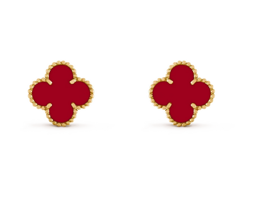 [Moco] CLOVER 20MM RED AGATE EARRINGS