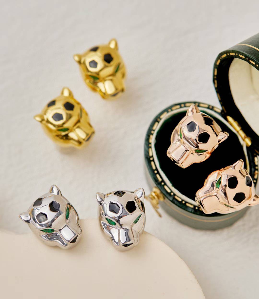 [Moco] CHRRTAH-PRINT STUD EARRINGS, THREE COLORS