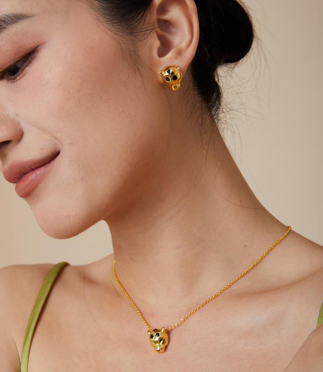[Moco] CHRRTAH-PRINT STUD EARRINGS, THREE COLORS
