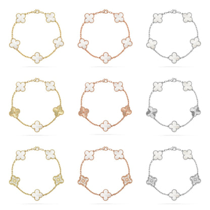 [Moco]New CLOVER WHITE PEARL MOP 5 MOTIF BRACELET COLLECTION