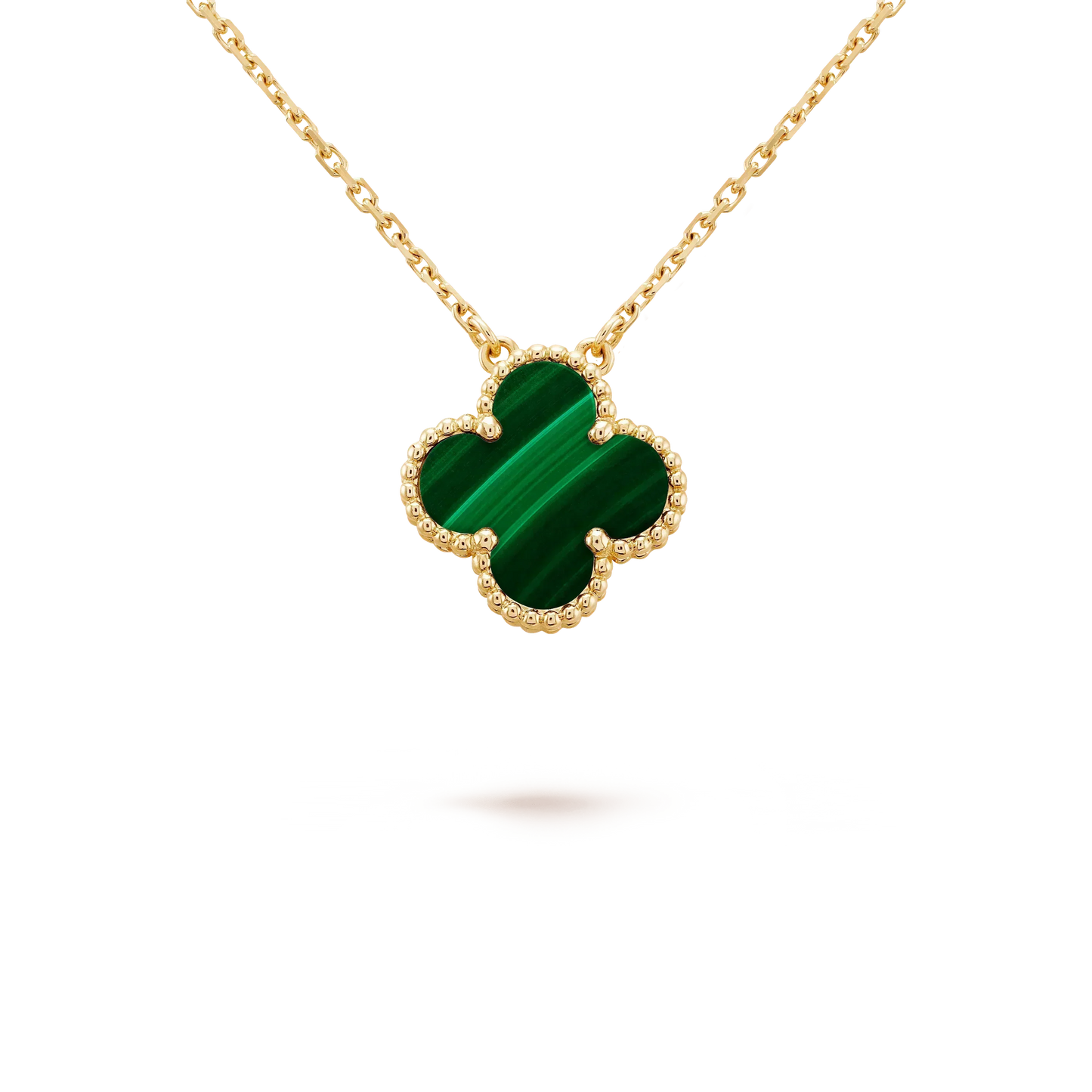 ¡®Moco¡¯CLOVER 15MM MALACHITE SINGLE FLOWER  NECKLACE
