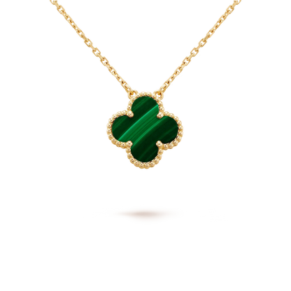¡®Moco¡¯CLOVER 15MM MALACHITE SINGLE FLOWER  NECKLACE