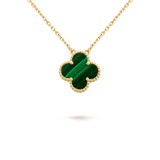 ¡®Moco¡¯CLOVER 15MM MALACHITE SINGLE FLOWER  NECKLACE
