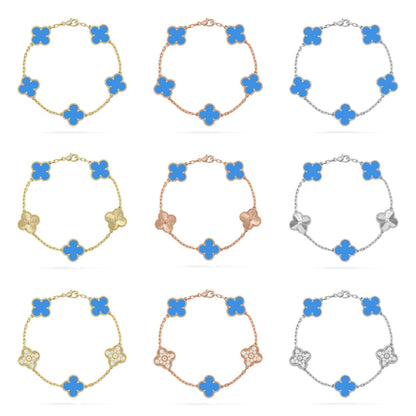 [Moco]New CLOVER 5 MOTIF BLUE AGATE BRACELET COLLECTION