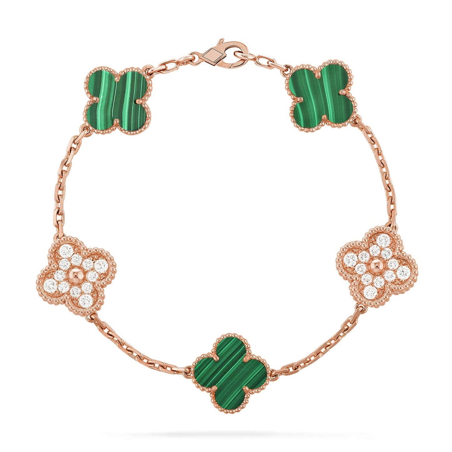 [Moco]New  CLOVER 5 MOTIF MALACHITE BRACELET COLLECTION