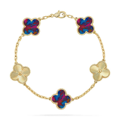 [Moco]New CLOVER 5 MOTIF COLOR GEMSTONES BRACELET COLLECTION