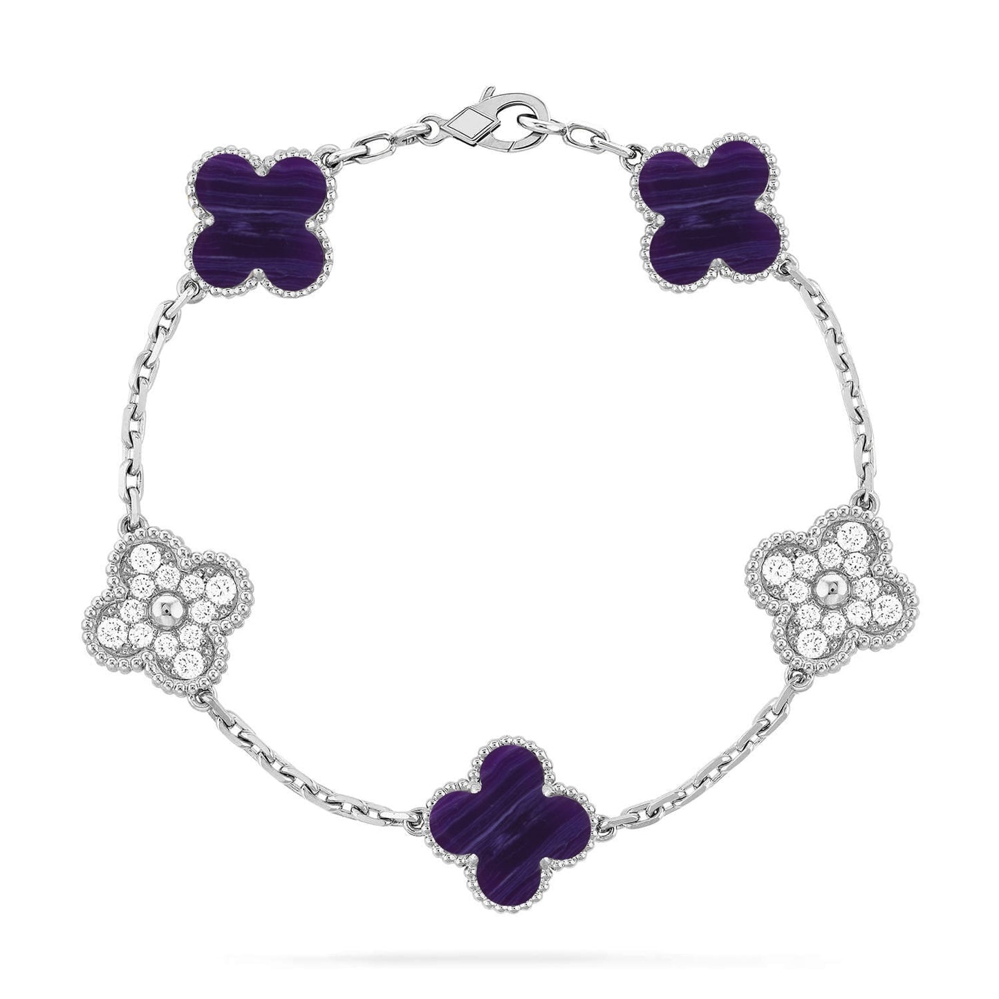 [Moco]New CLOVER 5 MOTIF PURPLE STRIPES BRACELET COLLECTION