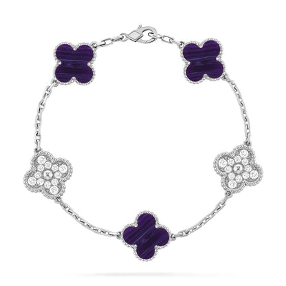 [Moco]New CLOVER 5 MOTIF PURPLE STRIPES BRACELET COLLECTION