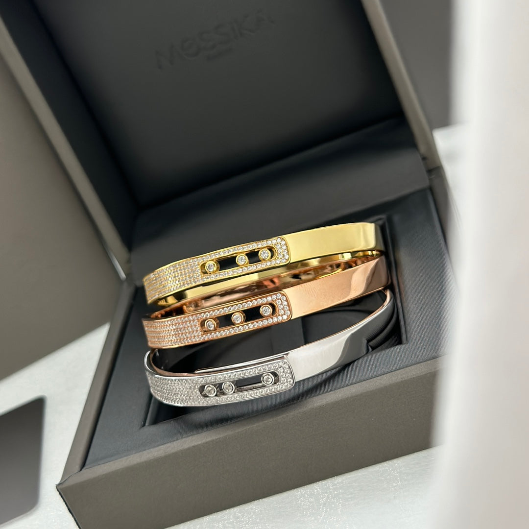 [ Moco ]Move Noa Rose Gold Pavé Diamond Bangle Bracelet