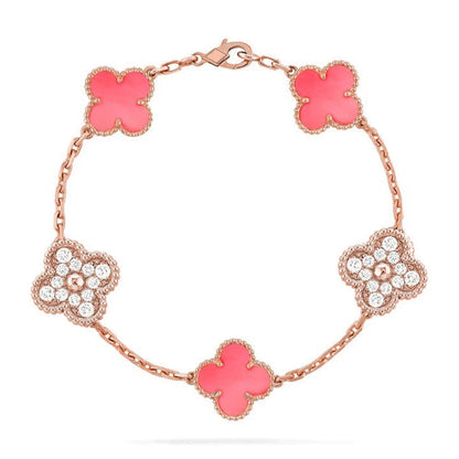 [Moco]New  CLOVER 5 MOTIFS  PINK MOP BRACELET COLLECTION