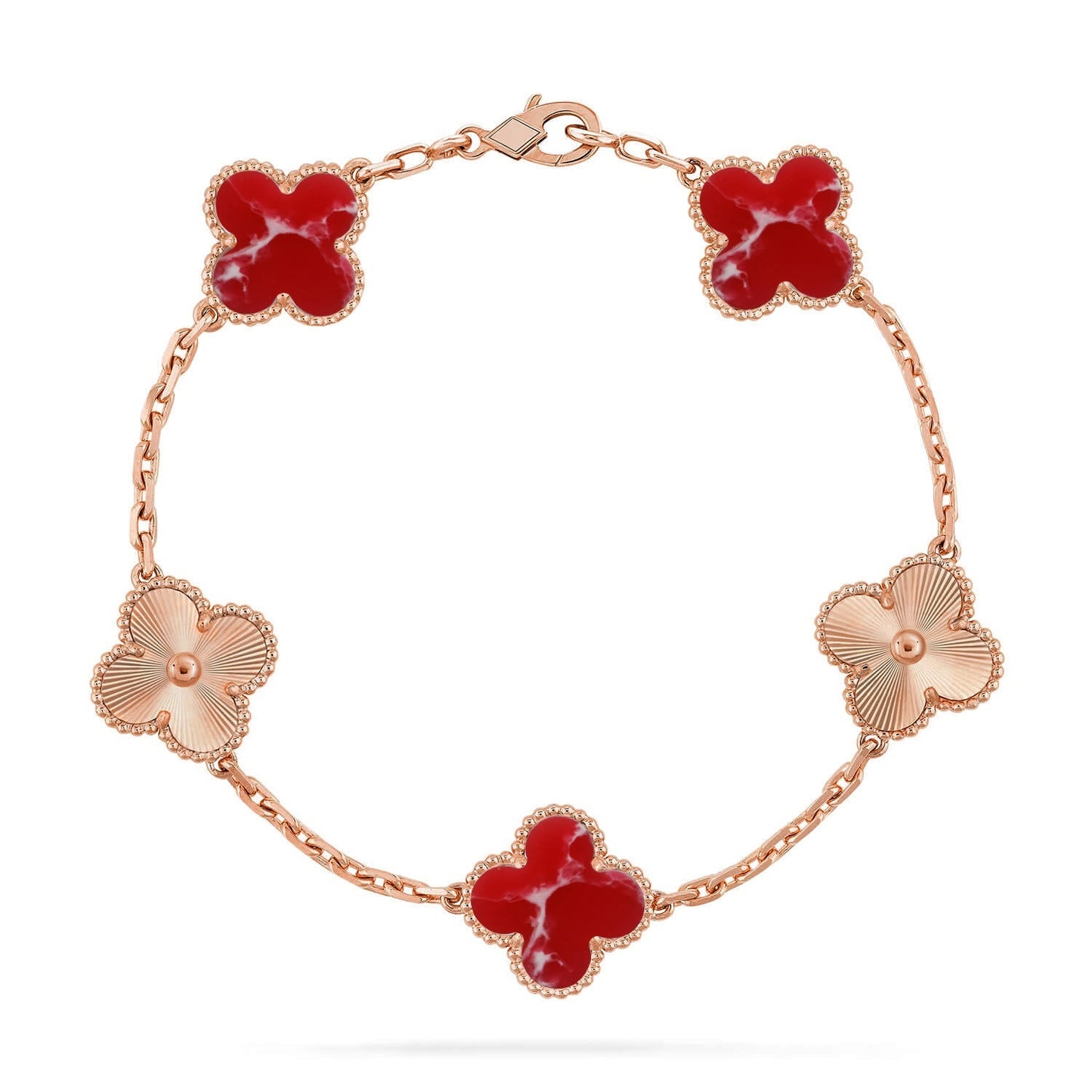 [Moco]New CLOVER 5 MOTIF RED PATTERN BRACELET COLLECTION