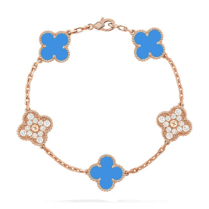 [Moco]New CLOVER 5 MOTIF BLUE AGATE BRACELET COLLECTION