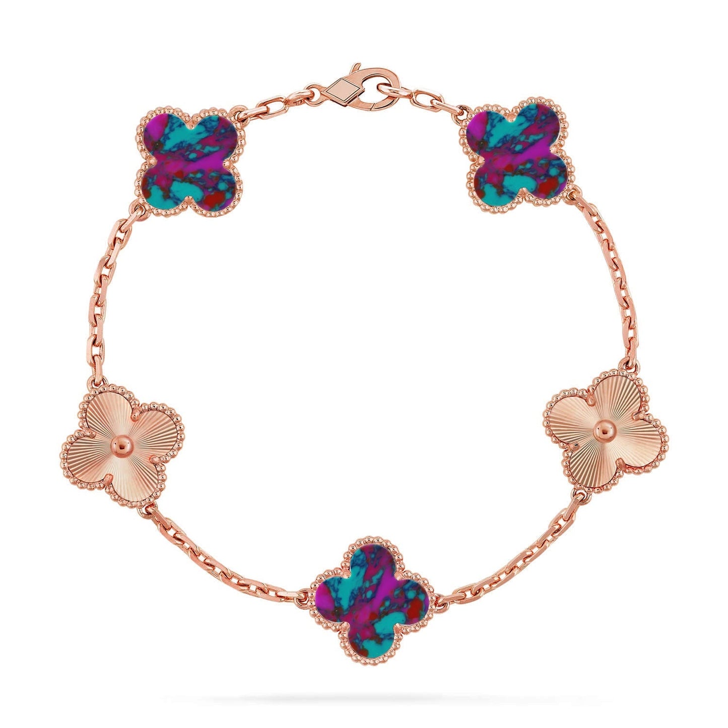 [Moco]New CLOVER 5 MOTIF COLOR GEMSTONES BRACELET COLLECTION