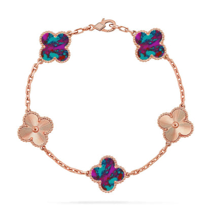 [Moco]New CLOVER 5 MOTIF COLOR GEMSTONES BRACELET COLLECTION