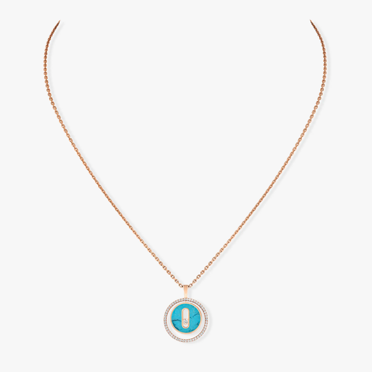 [ Moco ] Moco  MOVE 1 DIAMOND TURQUOISE PINK GOLD DIAMOND NECKLACE