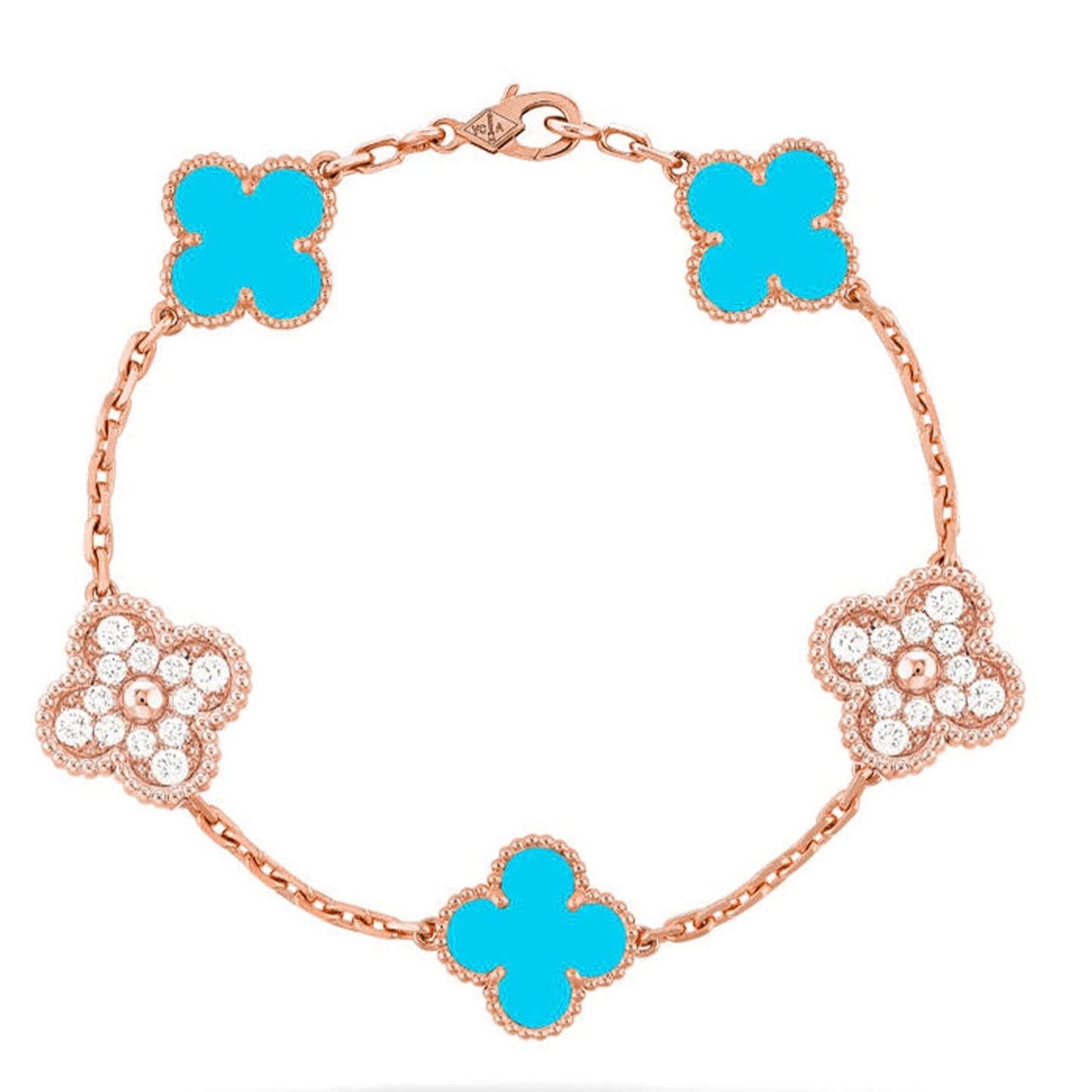 [Moco]New  CLOVER 5 MOTIF TURQUOISE BRACELET COLLECTION