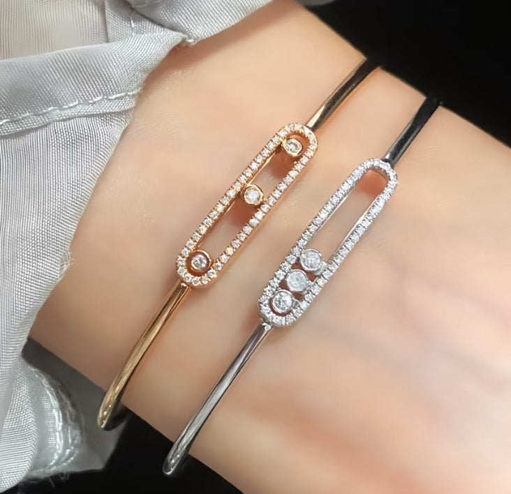 [ Moco ]Move Pavé Diamond Bangle Bracelet M