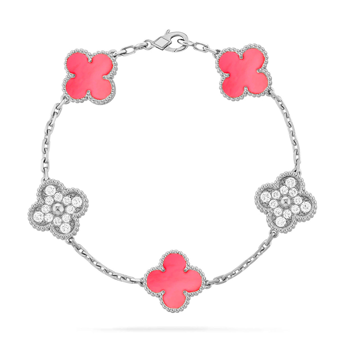 [Moco]New  CLOVER 5 MOTIFS  PINK MOP BRACELET COLLECTION