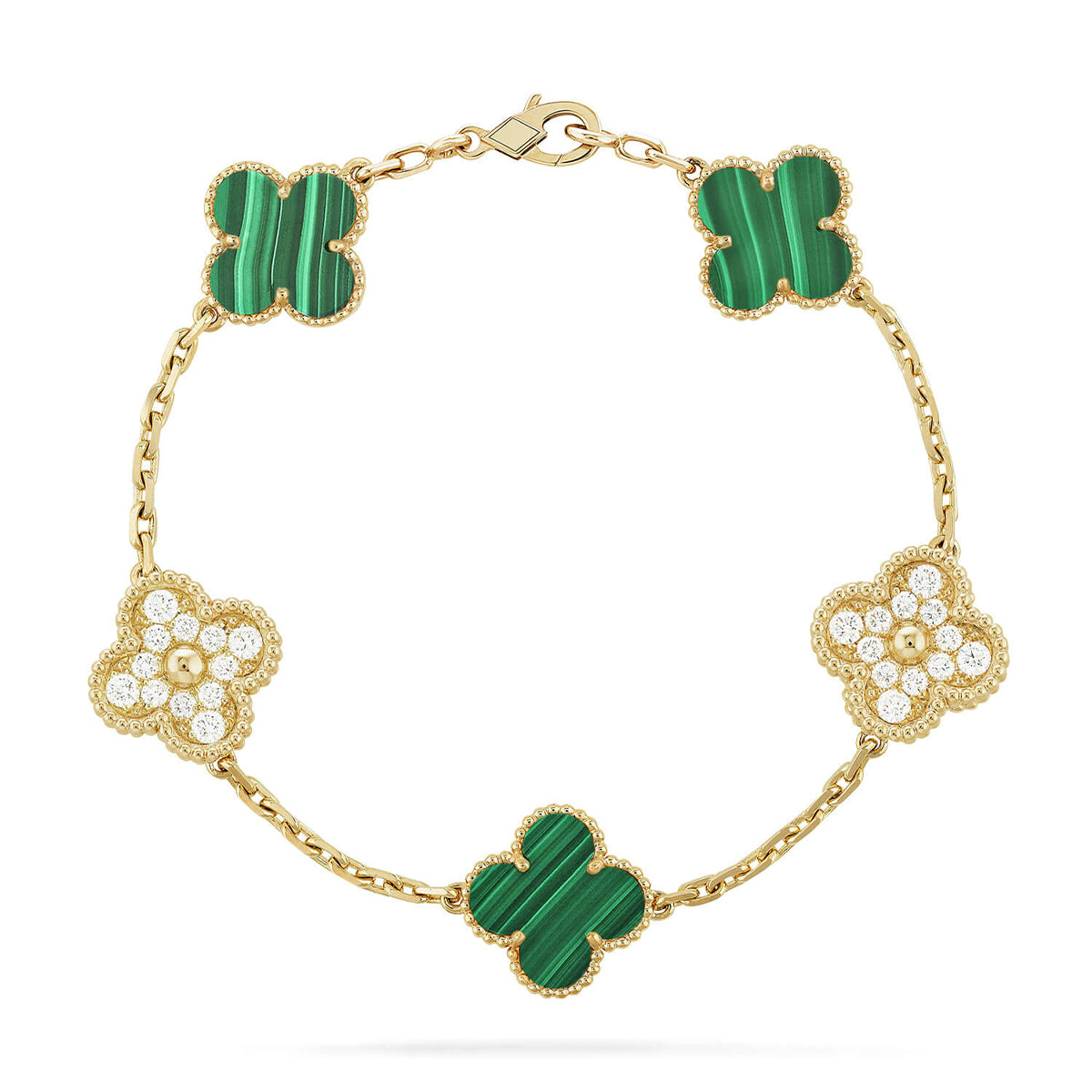 [Moco]New  CLOVER 5 MOTIF MALACHITE BRACELET COLLECTION