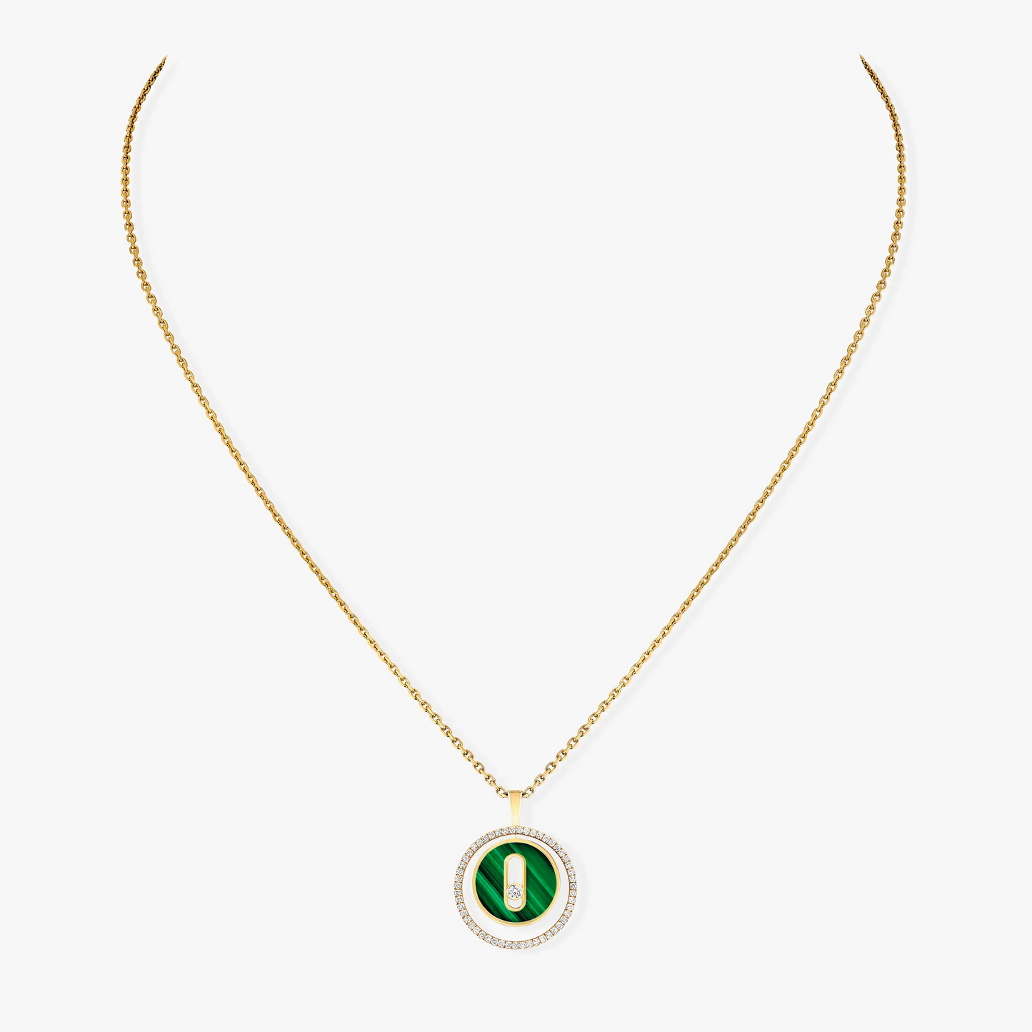 [ Moco ] Moco  MOVE 1 DIAMOND MALACHITE GOLD DIAMOND NECKLACE
