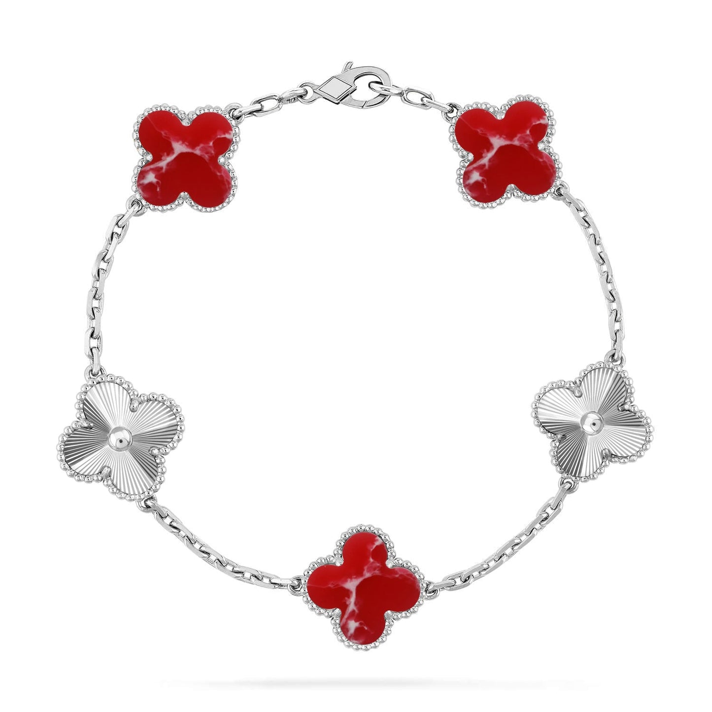 [Moco]New CLOVER 5 MOTIF RED PATTERN BRACELET COLLECTION