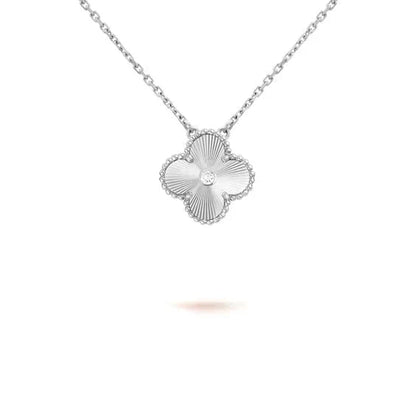 ¡®Moco¡¯CLOVER  15MM DIAMOND LASER NECKLACE SILVER