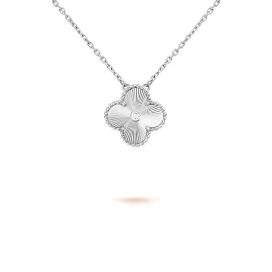 ¡®Moco¡¯CLOVER  15MM DIAMOND LASER NECKLACE SILVER