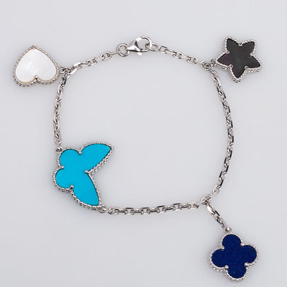 ¡®Moco¡¯LUCKY SPRING SILVER BRACELET 4 MOTIF