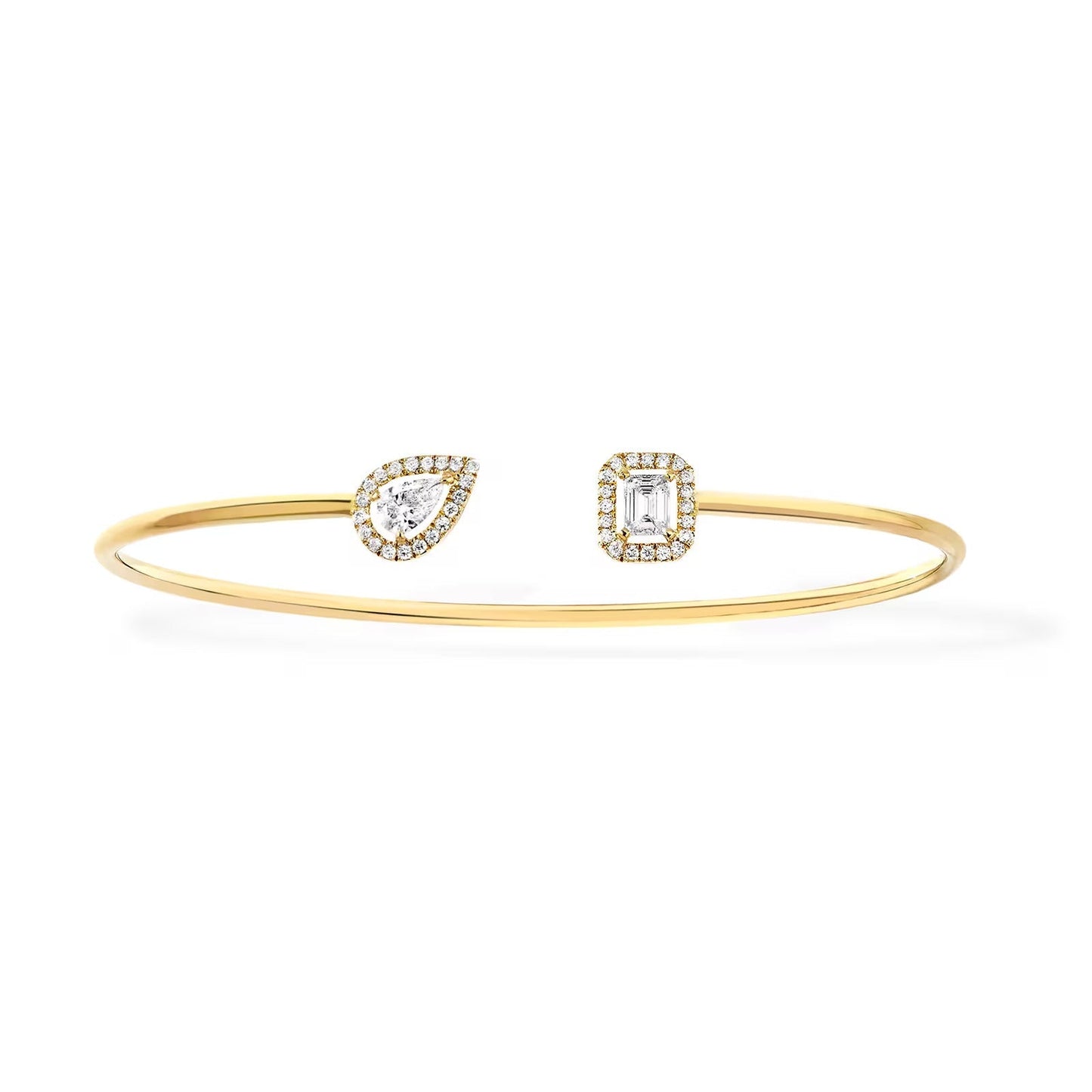 [ Moco ]JONC FLEX MY TWIN TOI & MOI SILVER DIAMOND BRACELET