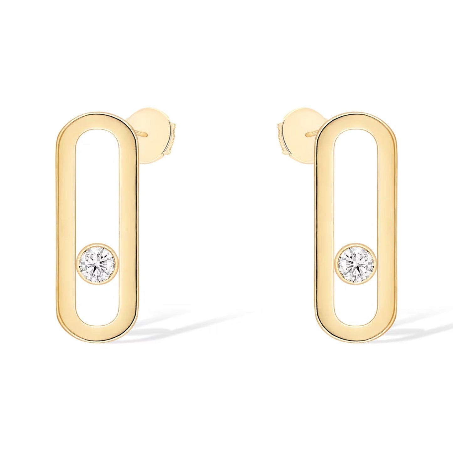 [ Moco ]MOVE UNO SMALL 1 DIAMOND EARRINGS