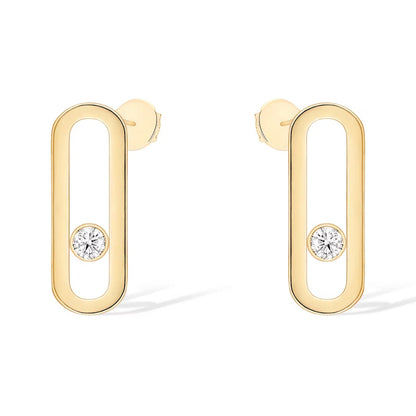 [ Moco ]MOVE UNO SMALL 1 DIAMOND EARRINGS