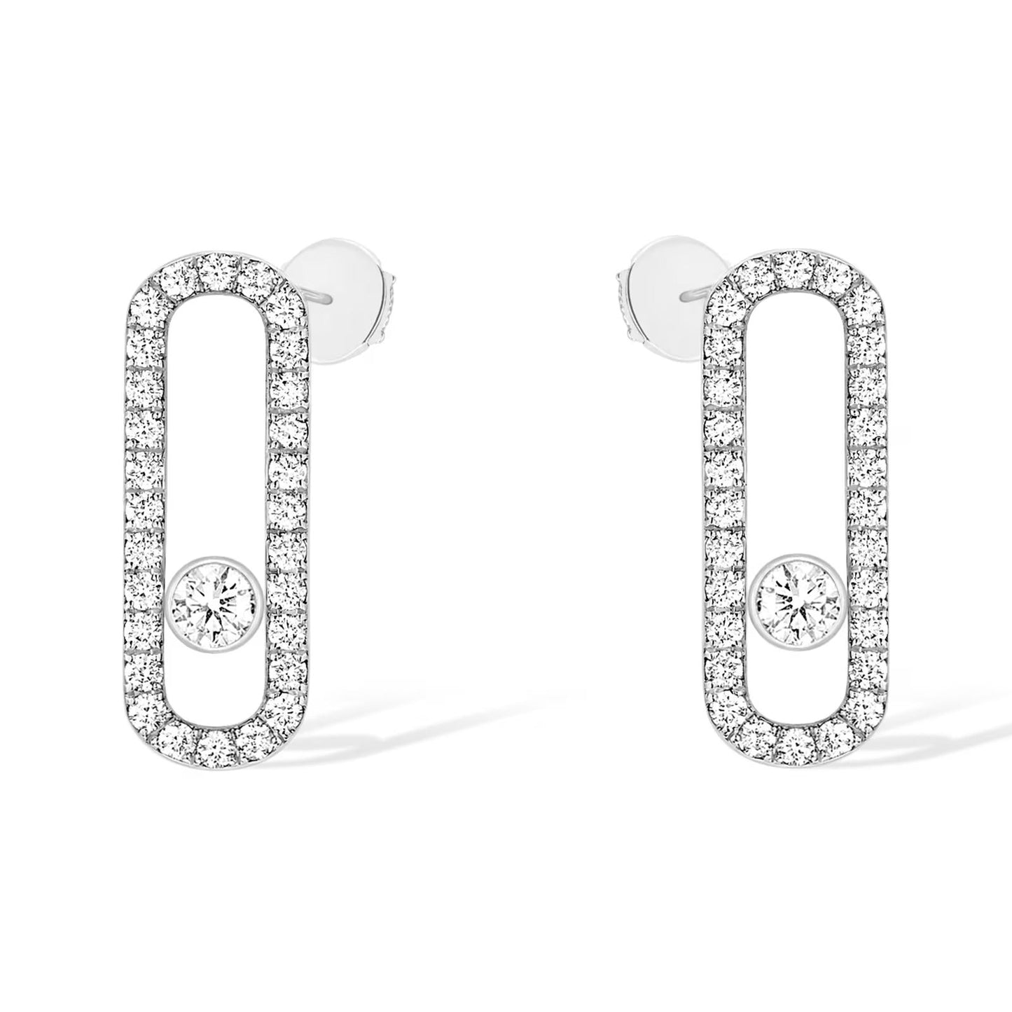 [ Moco ]MOVE UNO STUD DIAMOND PAVED EARRINGS