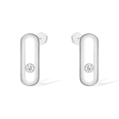 [ Moco ]MOVE UNO SMALL 1 DIAMOND EARRINGS