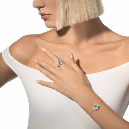 [ Moco ] Moco  MOVE TURQUOISE PINK GOLD DIAMOND BRACELET