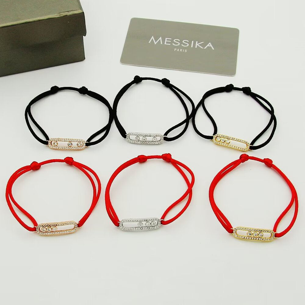 [ Moco ]Messika Care(s) pink cord pavé bracelet