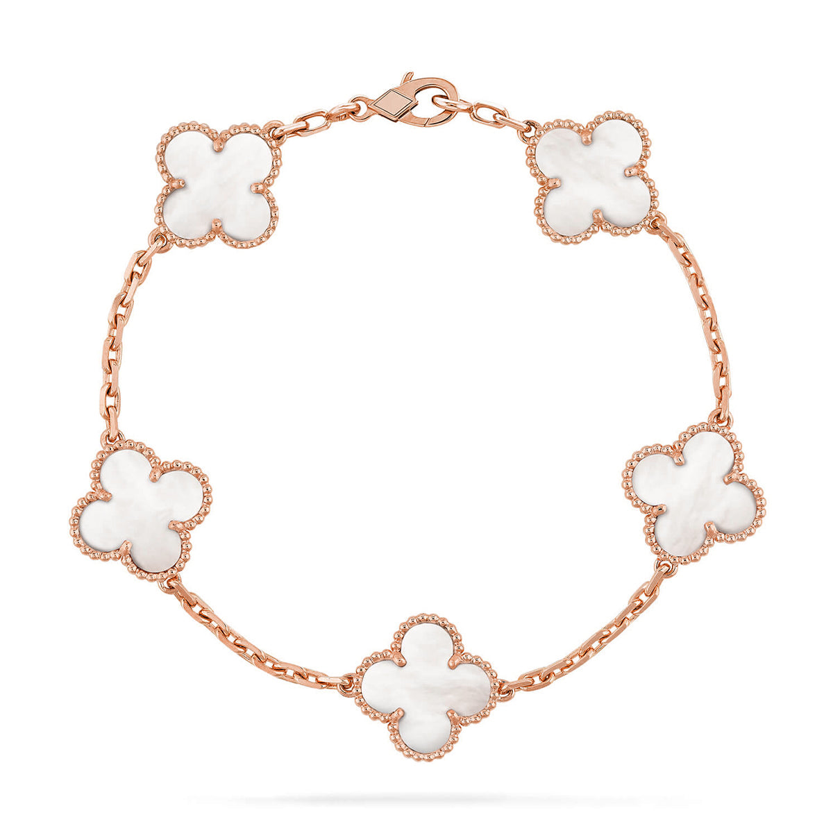 [Moco]New CLOVER WHITE PEARL MOP 5 MOTIF BRACELET COLLECTION