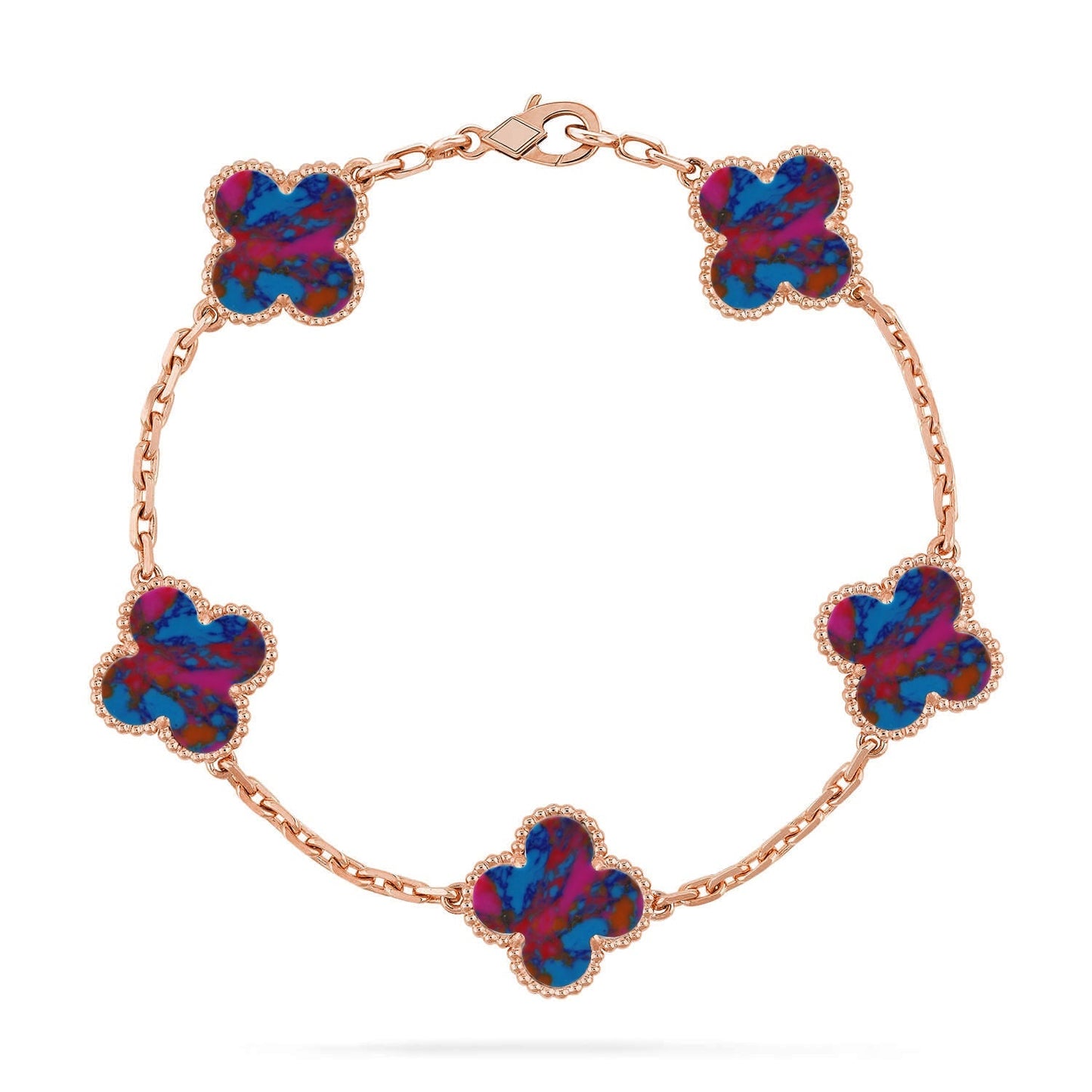 [Moco]New CLOVER 5 MOTIF COLOR GEMSTONES BRACELET COLLECTION