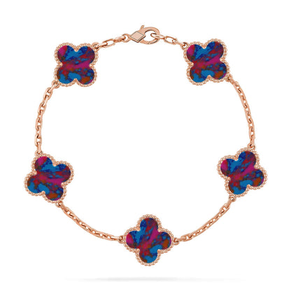 [Moco]New CLOVER 5 MOTIF COLOR GEMSTONES BRACELET COLLECTION