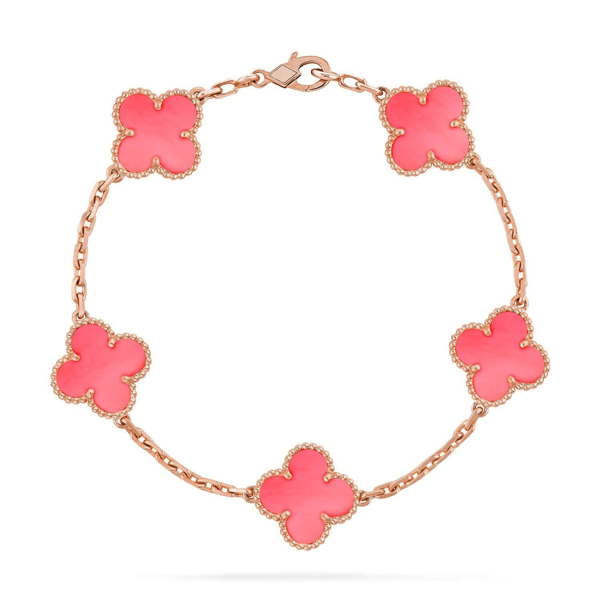 [Moco]New  CLOVER 5 MOTIFS  PINK MOP BRACELET COLLECTION