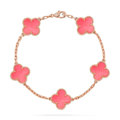 [Moco]New  CLOVER 5 MOTIFS  PINK MOP BRACELET COLLECTION