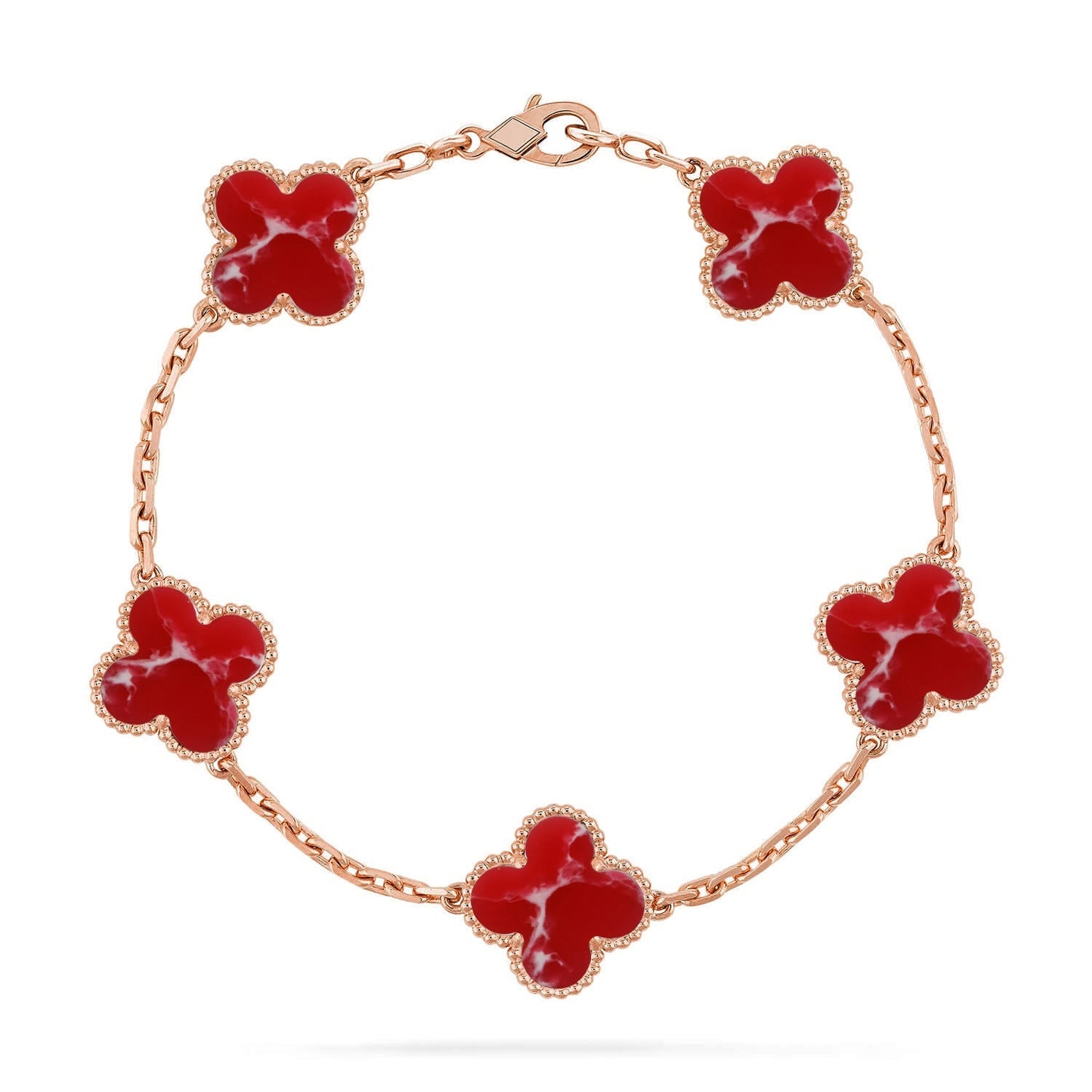 [Moco]New CLOVER 5 MOTIF RED PATTERN BRACELET COLLECTION
