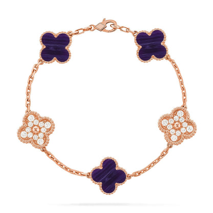 [Moco]New CLOVER 5 MOTIF PURPLE STRIPES BRACELET COLLECTION