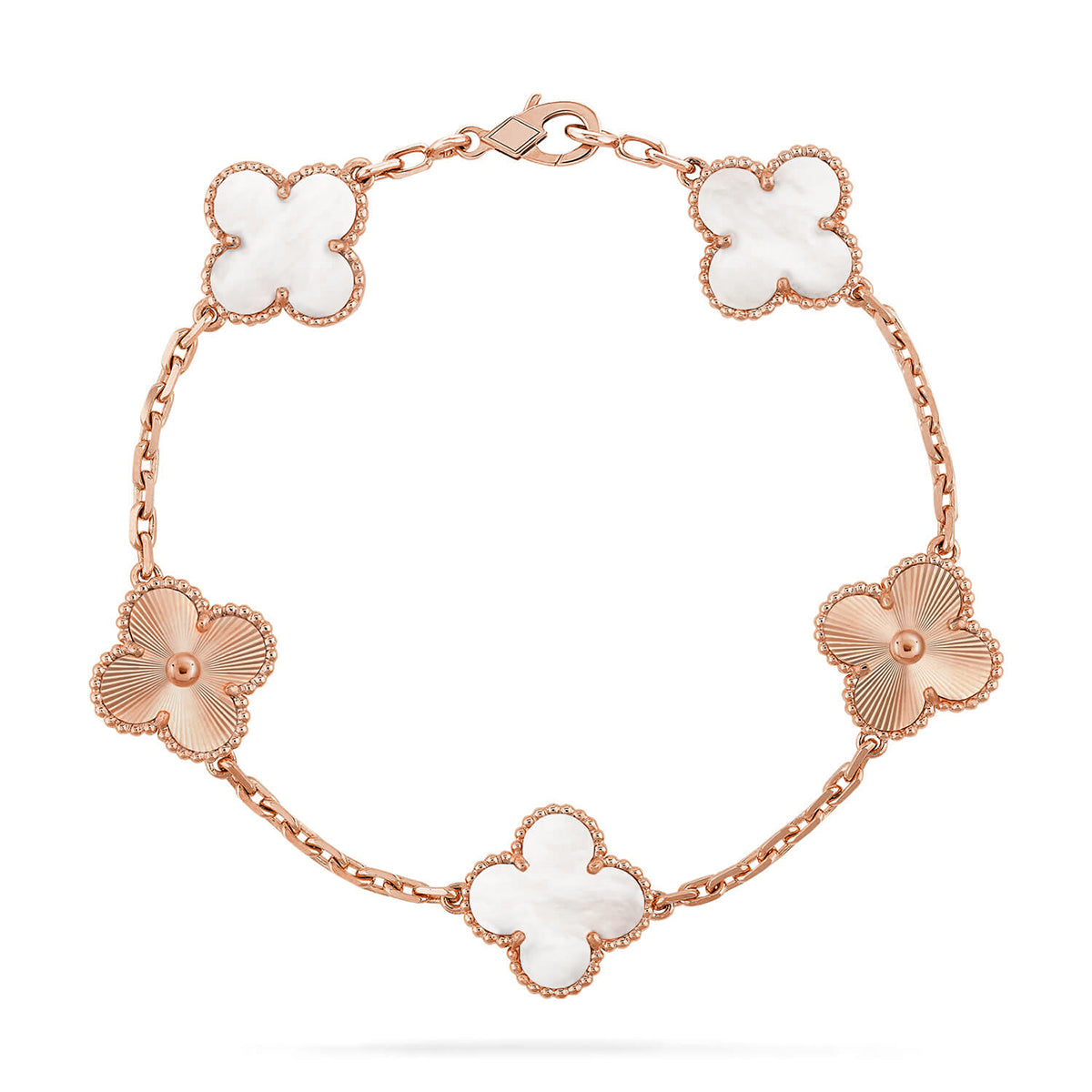 [Moco]New CLOVER WHITE PEARL MOP 5 MOTIF BRACELET COLLECTION