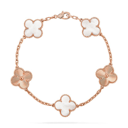 [Moco]New CLOVER WHITE PEARL MOP 5 MOTIF BRACELET COLLECTION