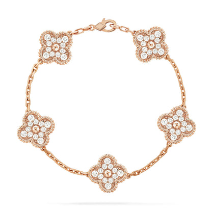 [Moco] New  CLOVER 5 MOTIF FULL DIAMOND BRACELET COLLECTION