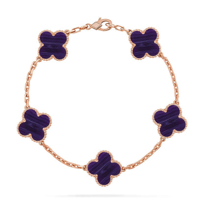[Moco]New CLOVER 5 MOTIF PURPLE STRIPES BRACELET COLLECTION