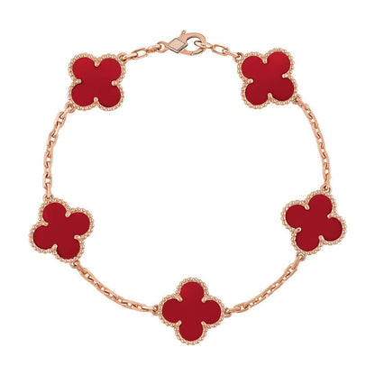 [Moco]New  CLOVER 5 MOTIF RED CORNELIAN BRACELET COLLECTION