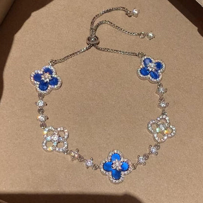 ¡®Moco¡¯CLOVER 5 MOTIF PINK BLUE RED WHITE BRACELET