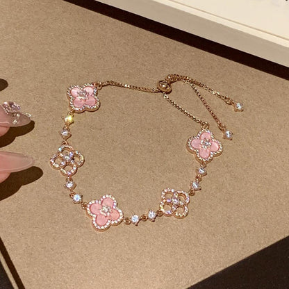 ¡®Moco¡¯CLOVER 5 MOTIF PINK BLUE RED WHITE BRACELET