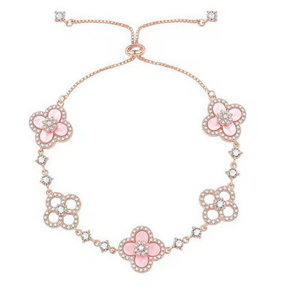 ¡®Moco¡¯CLOVER 5 MOTIF PINK BLUE RED WHITE BRACELET